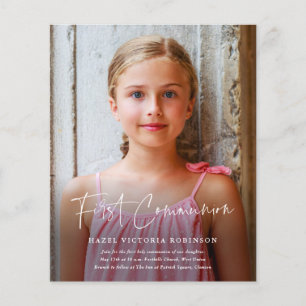 Papier Faire-part de première communion religieuse à peti