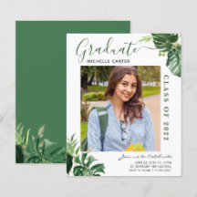 Faire-part de remise de diplôme avec photo de feui