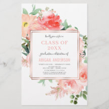 Faire-part de remise de diplôme Budget Floral Blus