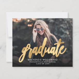 Papier Faire-part de remise de diplôme Budget Photo Gold 