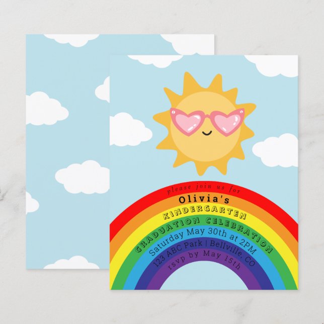 Papier Faire-part de remise de diplôme pour enfants avec  (Devant / Derrière)