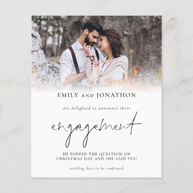 Papier Faire-part Fiançailles de superposition de photo b (Devant)