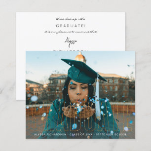 Papier Faire-part photo pour diplômés de la Parties scint