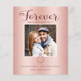 Papier Faire-part photo Rose Gold Fiançailles
