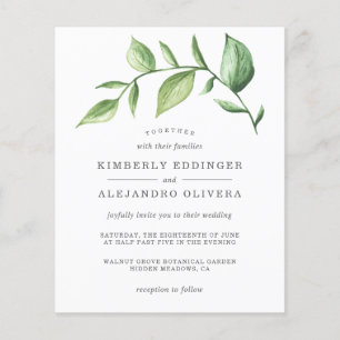 Papier Faire verdure invitation de mariage rustique à pet