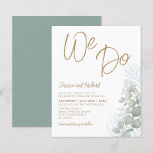 Papier Fairepart de mariage vert eucalyptus Bohème de Bud