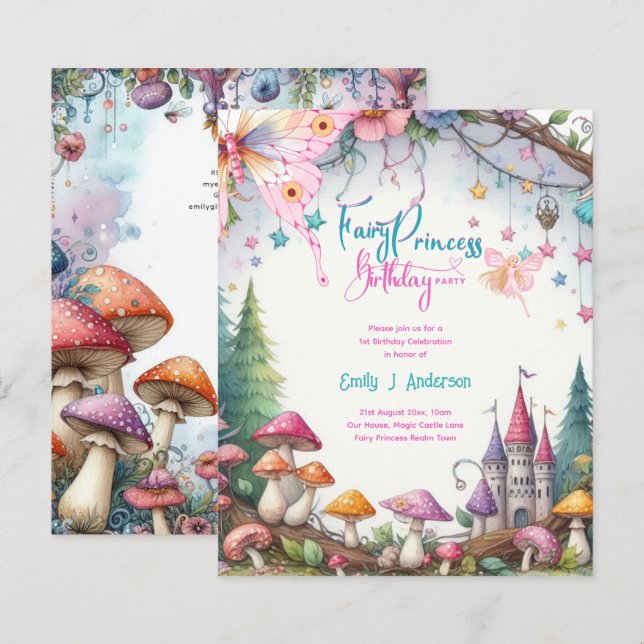 Papier Fairy Princess Party Magique Anniversaire Bash (Devant / Derrière)