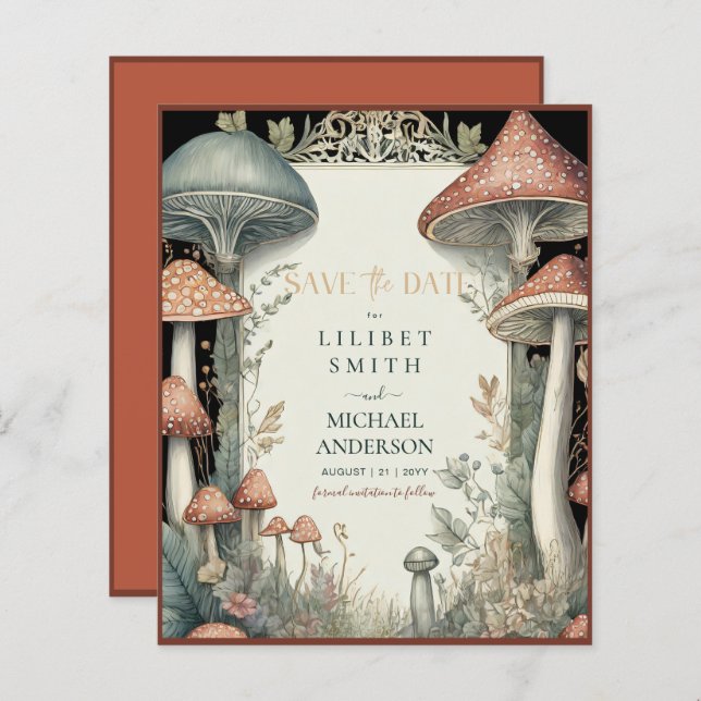 Papier Fairycore Enregistrer la date Terracotta Woodland (Devant / Derrière)