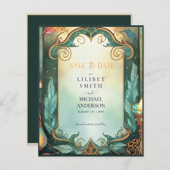 Papier Fairycore Fairytale Enregistrer la date Enchanted  (Devant / Derrière)