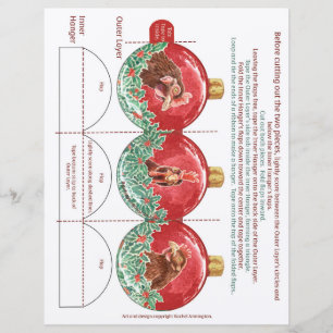 Papier Faites votre propre ornement de Noël de poulet pli