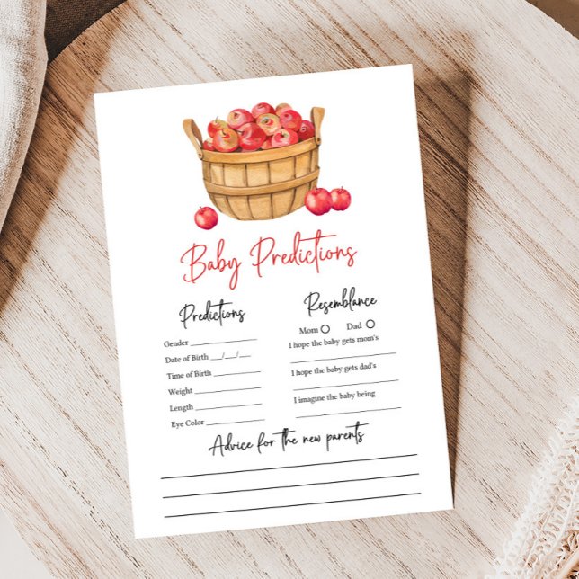 Papier Fall Apple Basket Baby Shower Predictions Game (Apple Baby Shower Game)