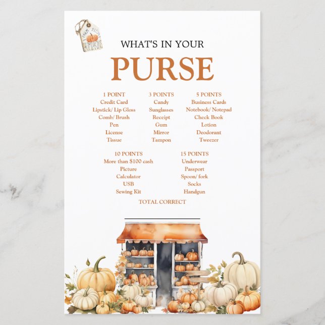 Papier Fall Autumn Pumpkin She's Off The Market Purse (Devant)