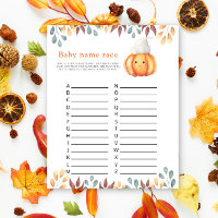 Fall Cute Citrouille - Baby name race jeu