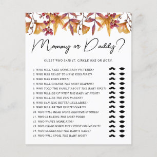 Papier Fall in Love Mommy or Daddy Baby shower Game