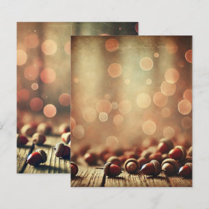 Papier Fall Rustic Wood & Acorns Bokeh Scrapbook Paper