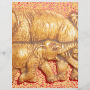 Papier Famille d'éléphants colorés cool