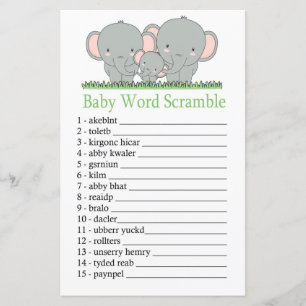 Papier Famille éléphant Baby jeu de mots brouillards