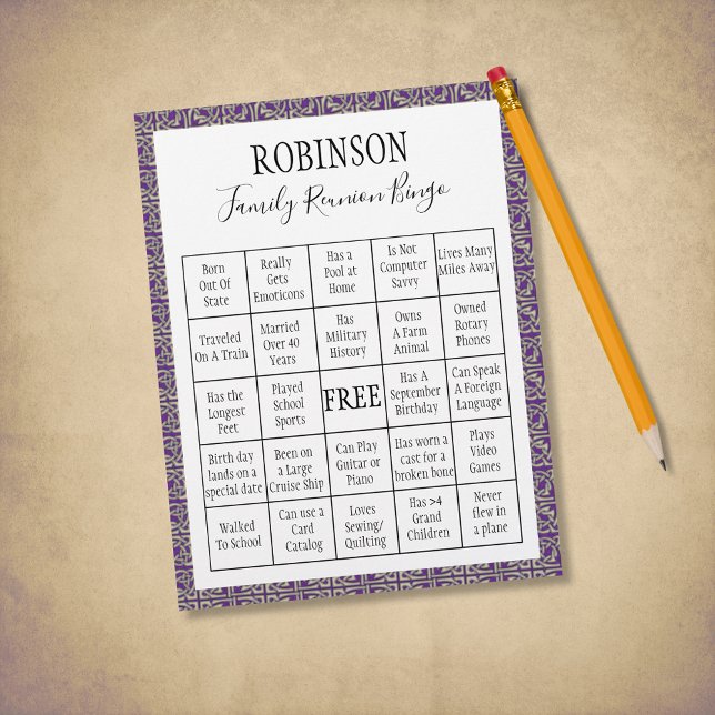 Papier Famille Réunion Bingo Jeu 3 (Créateur téléchargé)