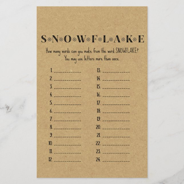 Papier Famille Rustique Noël Jeu de fête IMPRIMÉ (Devant)