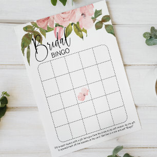 Papier Fard Roseaux Roses Élégant Bingo de Mariage Floral