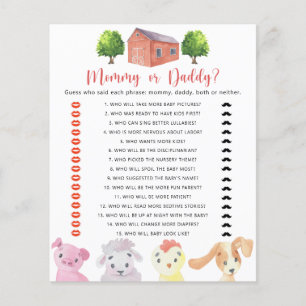 Papier Farm - maman ou papa jeu de baby shower