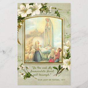Papier Fatima Bienheureuse Vierge Marie Prière de consécr