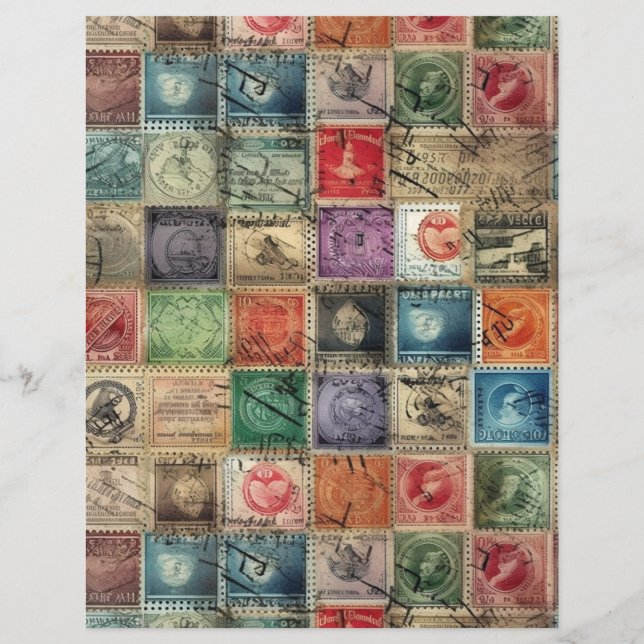 Papier Faux Imaginaire Postage Collage 7 (Dos)