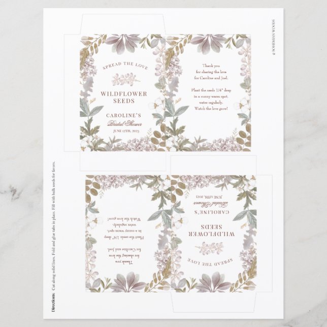 Papier Favori de Mariage Fait Maison Sachets de Graines d (Devant)