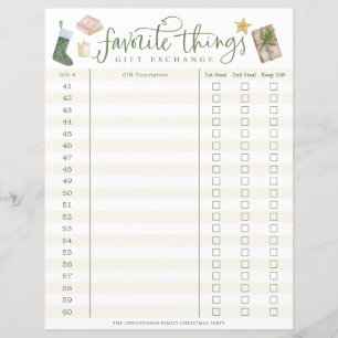 Papier Favorite Things Gift Exchange Tracker #41-60