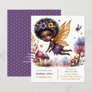 Papier Fée noire Anniversaire Fairycore Purple Gold