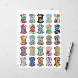 Papier Feed Sack Whale Tail Journal Tabs Clipart Sheet