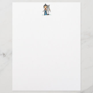 Papier Femme avec manche à cheval en forme de lettre