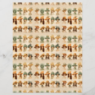 Papier Femmes vintages avec casquette SCV 33