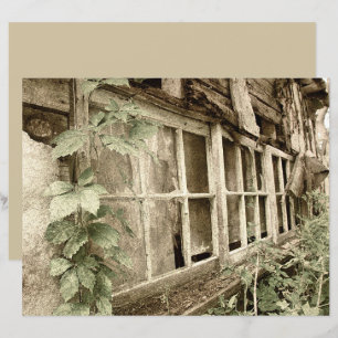 Papier Fenêtres de grange en bois vieilli rustique
