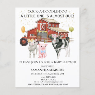 Papier Ferme Aquarelle Vache Porc Étable Baby Shower