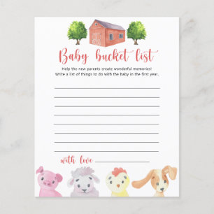 Papier Ferme - Liste des seaux pour bébés