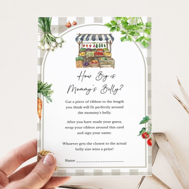 Papier Ferme Localement Cultivé Quel Gros Ventre De Maman (Farmers Market Baby Shower How Big is Mommy's Belly Game)
