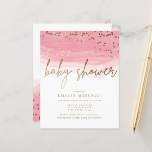 Papier Fête bébé, aquarelle rose à prix réduit