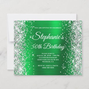 Papier Fête d'anniversaire de 50 ans pailleté argent bril