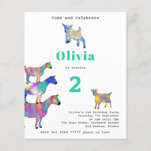 Papier Fête d'anniversaire de chèvre mignonne