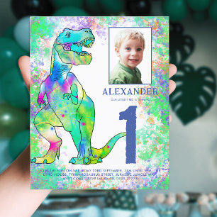 Papier Fête d'anniversaire de dinosaure 1ère année Photo 