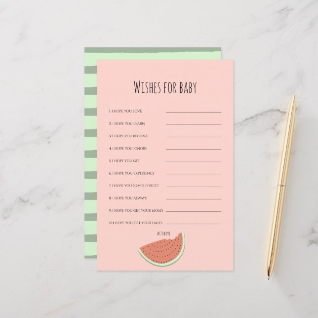 Papier Fête d'anniversaire de la pastèque (Devant/Arrière en situation)