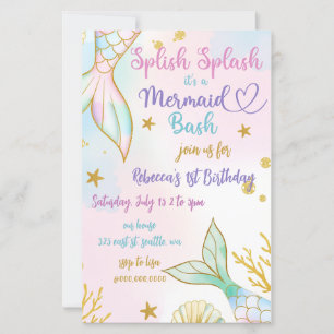 Papier Fête d'anniversaire Splash Bash Sirène