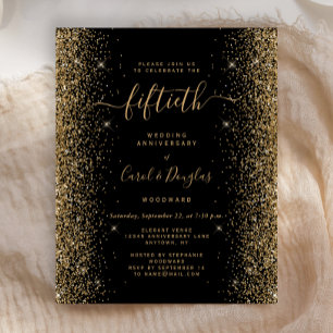 Papier Fête de 50e anniversaire Budget Black Gold Glitter