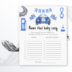 Papier Fête de bébé voiture de course Nom de cette chanso