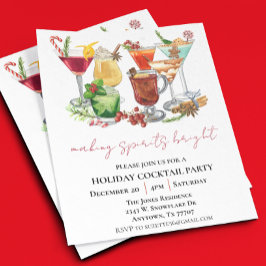 Papier Fête de Cocktail de Noël avec des esprits brillant