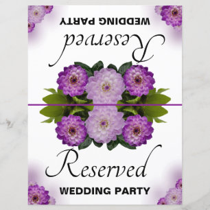 Papier Fête de mariage pliable réservée Purple Floral