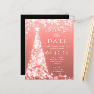 Papier Fête de Noël Enregistrer La Date Rose Gold Invitat