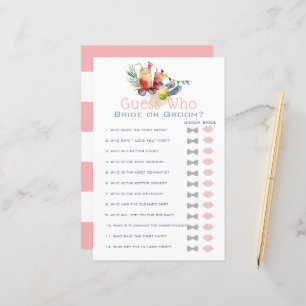 Papier Fête de Piscine Sip & Dip Rose Qui est la Mariée