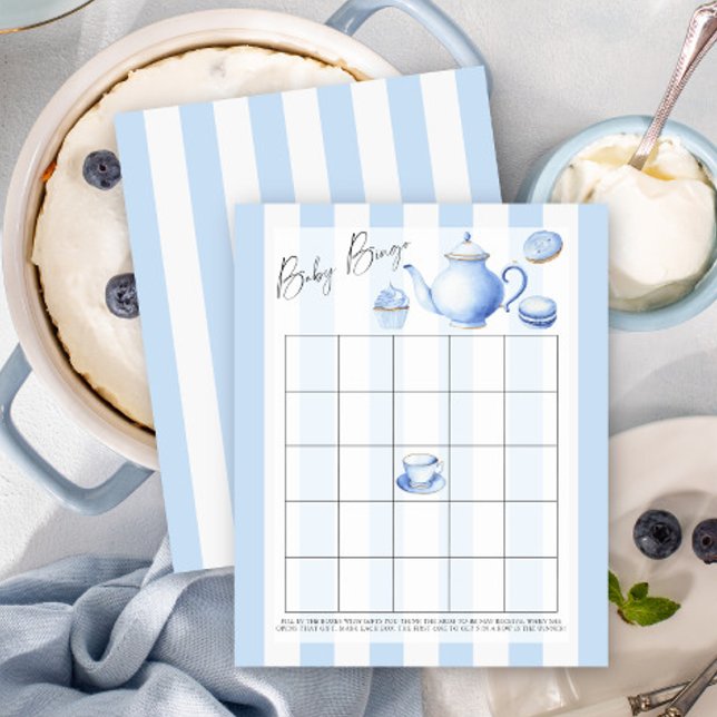 Papier Fête de thé bleu - Baby Bingo jeu (Créateur téléchargé)